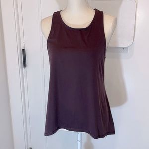 DARK purple Athletic tank with open back size large